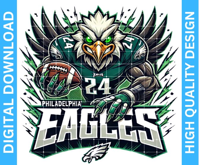 🏈 Eagles Football Mascot PNG – High Quality Digital Designs with Transparent Background for Crafters
