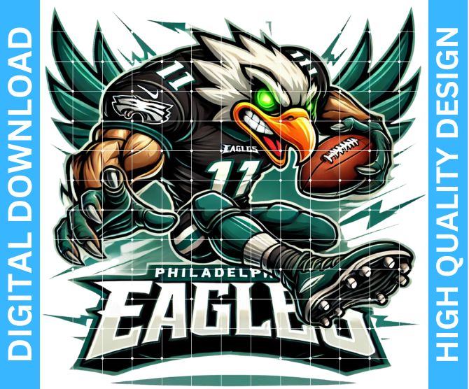 🏈 Eagles Football Mascot PNG – High Quality Digital Designs with Transparent Background for Crafters