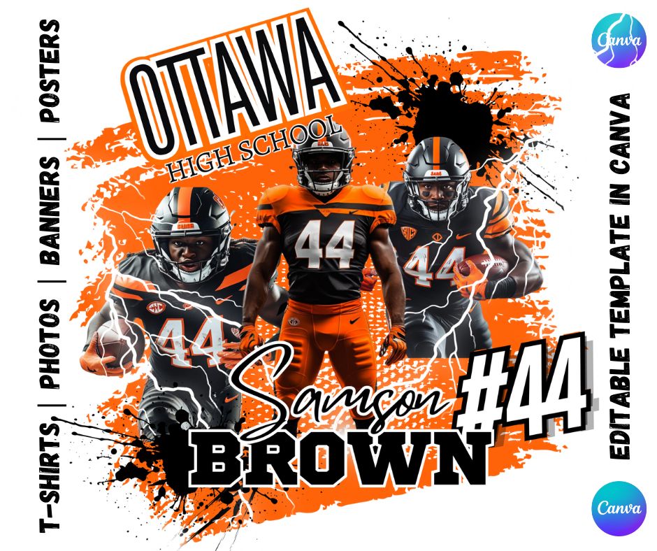 Football Roster Graphics Football Graphic Design Template