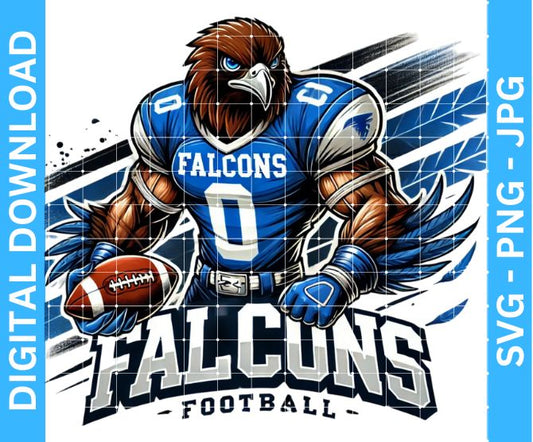 Falcons Football Mascot Sublimation Design