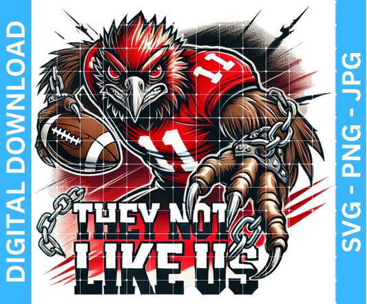 They Not Like Us Falcons Football Mascot Sublimation Design