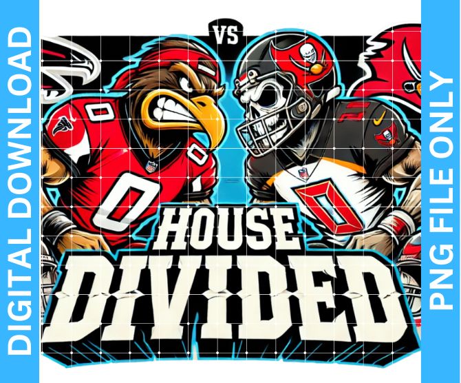 Falcons vs Buccaneers House Divided Sublimation PNG Banner Design