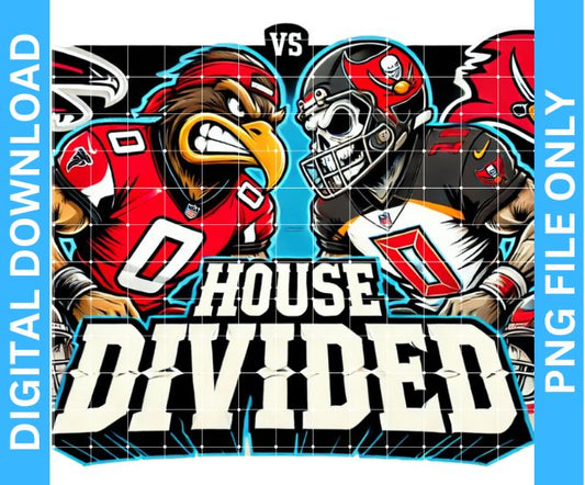 Falcons vs Buccaneers House Divided Sublimation PNG Banner Design