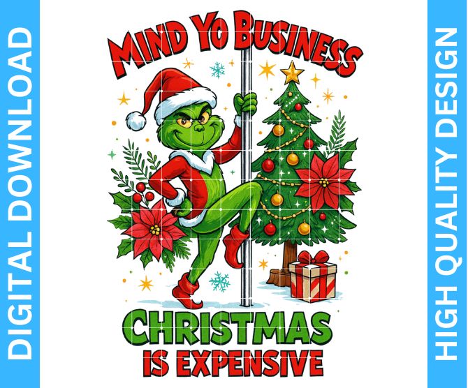 Funny Grinch Christmas PNG | High Quality Sublimation Design | Digital Kreative Favors
