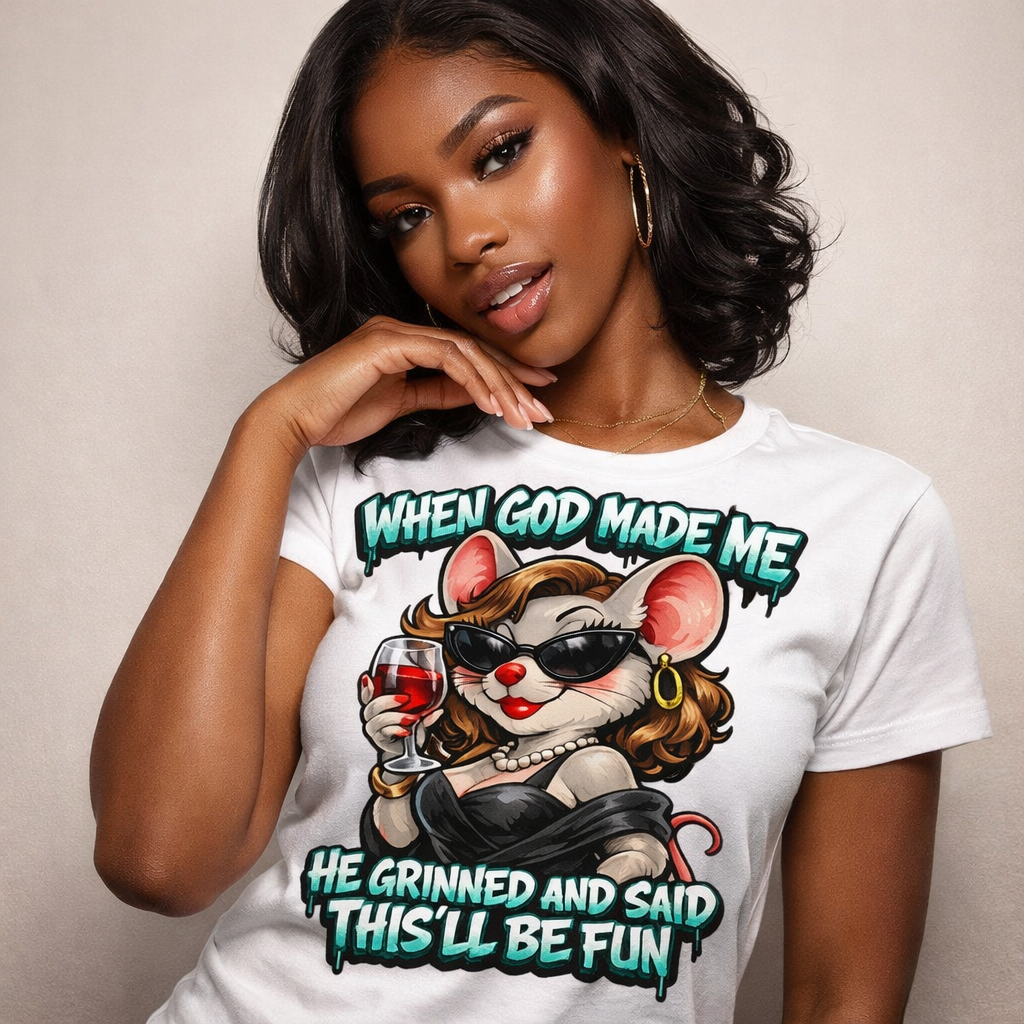 God Made Me Fun PNG, Funny Sarcastic humorous Personality Quote Graphic for Shirts