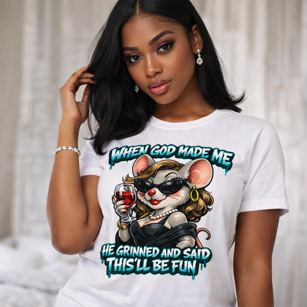 God Made Me Fun PNG, Funny Sarcastic humorous Personality Quote Graphic for Shirts