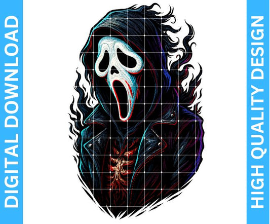 Ghostface Slasher Horror PNG – Iconic Character Design for Crafting Projects