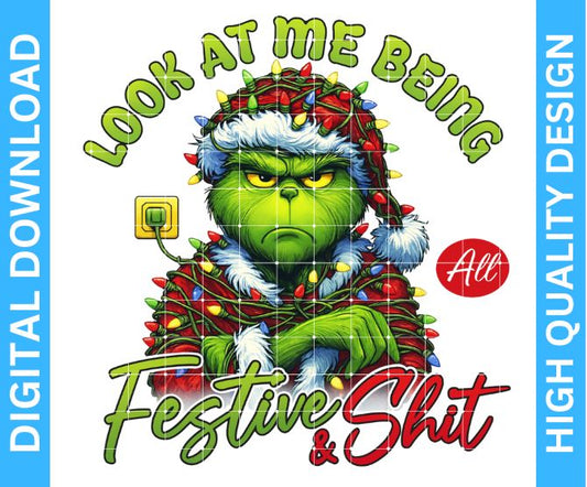 Funny Grinch Christmas PNG | High Quality Sublimation Design | Digital Kreative Favors