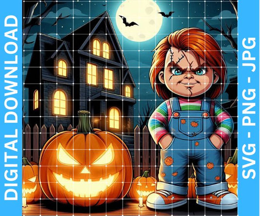 Chucky Doll Halloween Sublimation Design