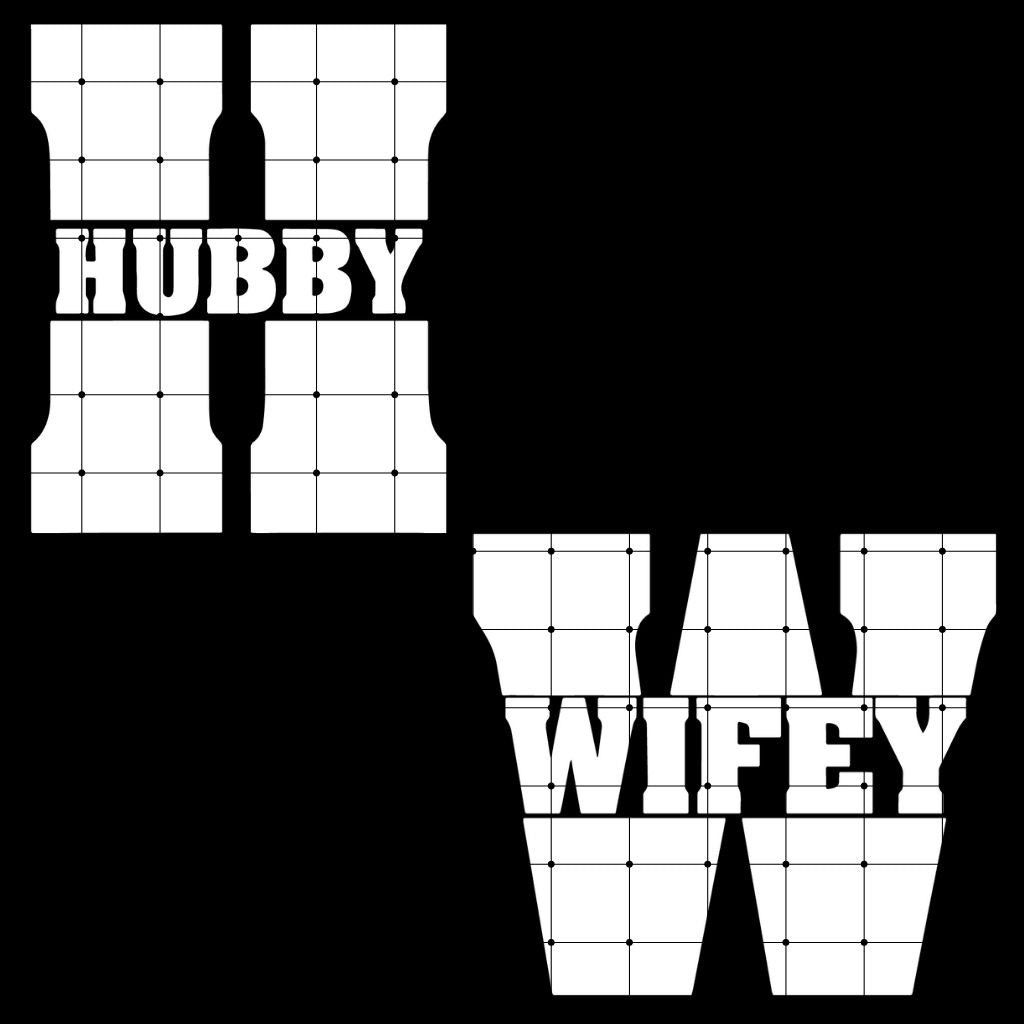 Hubby Wifey Couples SVG Matching Shirts Valentine Anniversary Wedding Cricut Silhouette Cut File