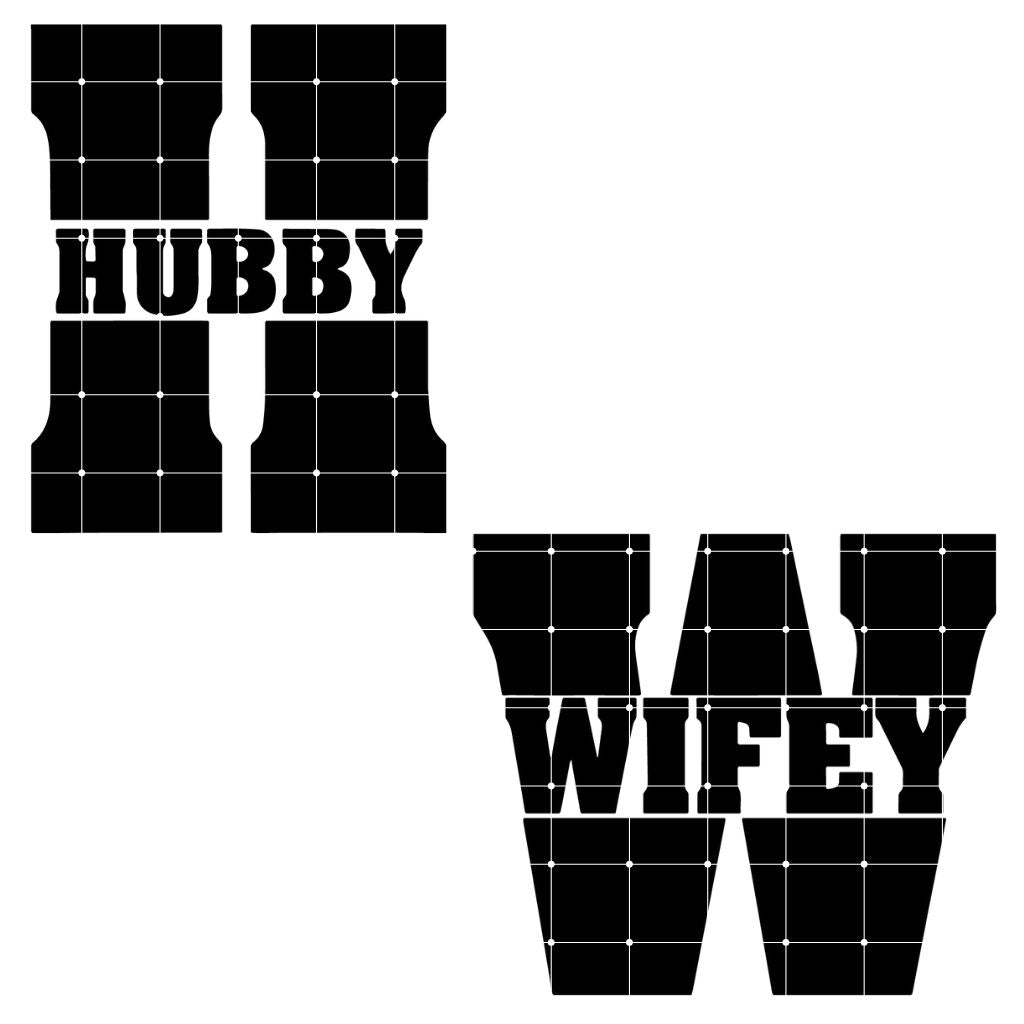 Hubby Wifey Couples SVG Matching Shirts Valentine Anniversary Wedding Cricut Silhouette Cut File