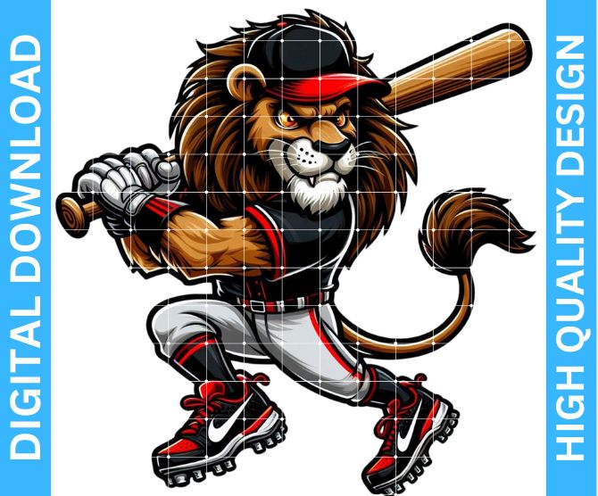 Lions Baseball Mascot Sublimation Design