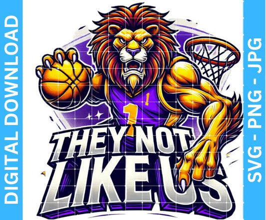 They Not Like Us Lions Basketball Mascot Sublimation Design