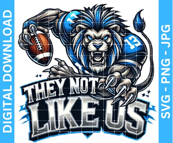 Lions Football Mascot Sublimation Design