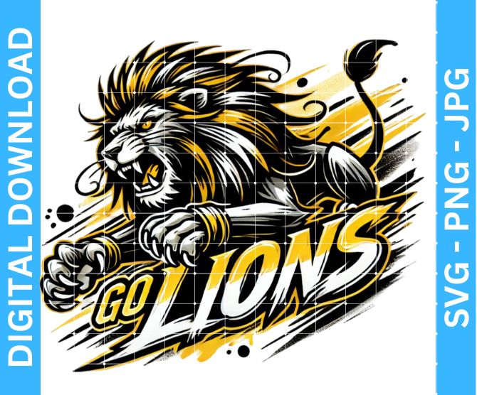 Lions Football Mascot Sublimation Design