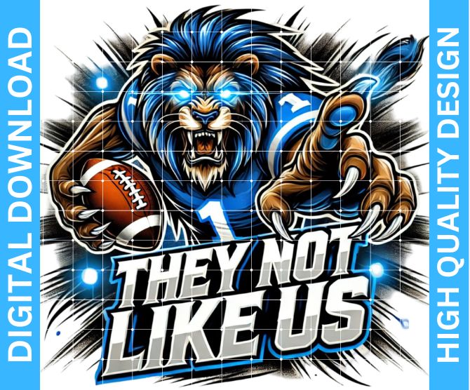 They Not Like Us Lions Football Mascot Design