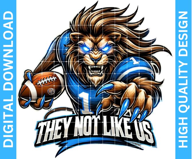 They Not Like Us Lions Football Mascot Design