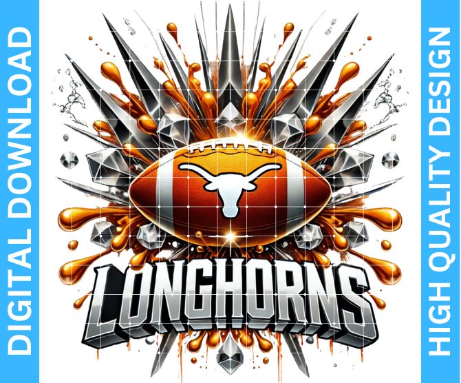 🏈 Longhorns Football Mascot PNG – High Quality Digital Designs with Transparent Background for Crafters