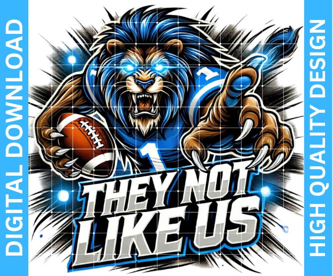 Lions Football Mascot PNG – High Quality SVG & Sublimation Digital Download | DTF/DTG Ready | Transparent Background