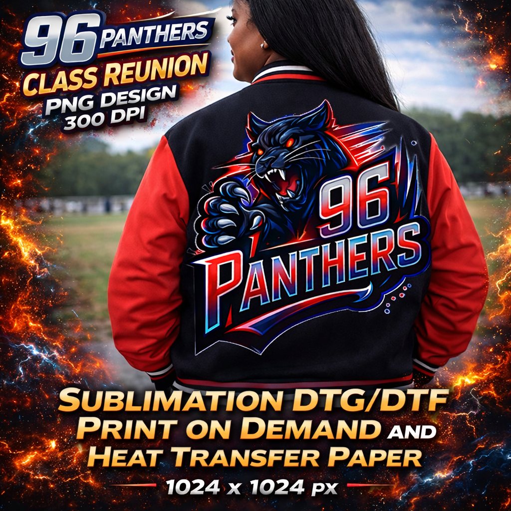 96 Panthers Class Reunion PNG Homecoming Alumni School Spirit Sublimation | 30 Year Reunion Design