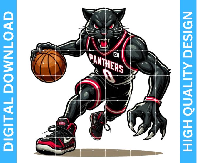 🏀 Panthers Basketball PNG Design — High Quality Digital Download for Crafters