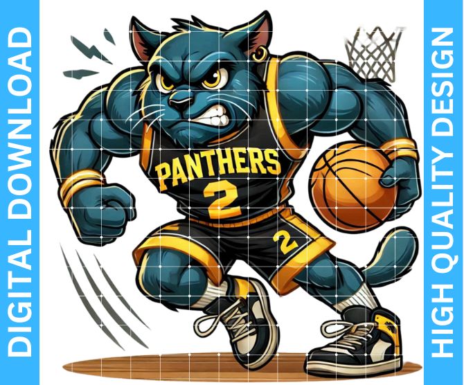 🏀 Panthers Basketball PNG Design — High Quality Digital Download for Crafters