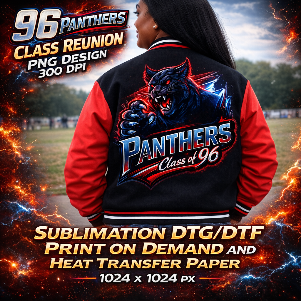 96 Panthers Class Reunion PNG Homecoming Alumni School Spirit Sublimation | 30 Year Reunion Design