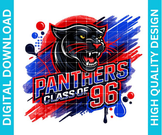 96 Panthers Class Reunion PNG Homecoming Alumni School Spirit Sublimation | 30 Year Reunion Design