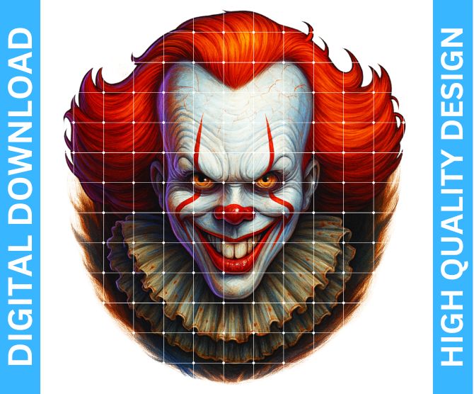 Pennywise Horror Clown PNG – Iconic Character Design for Crafting Projects