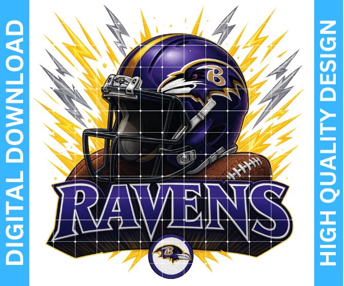 Ravens Football Game Day PNG Design – Transparent Background for Crafting