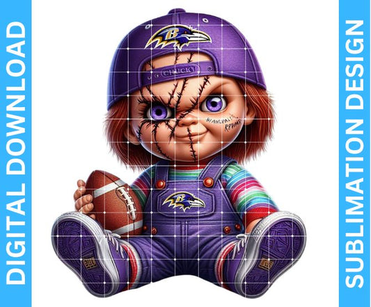 Ravens Doll Football Mascot Sublimation Design