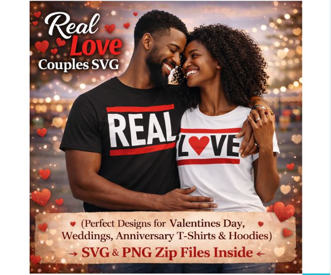 Real Love Couples SVG Matching Shirts Valentine Anniversary Wedding Cricut Silhouette Cut File