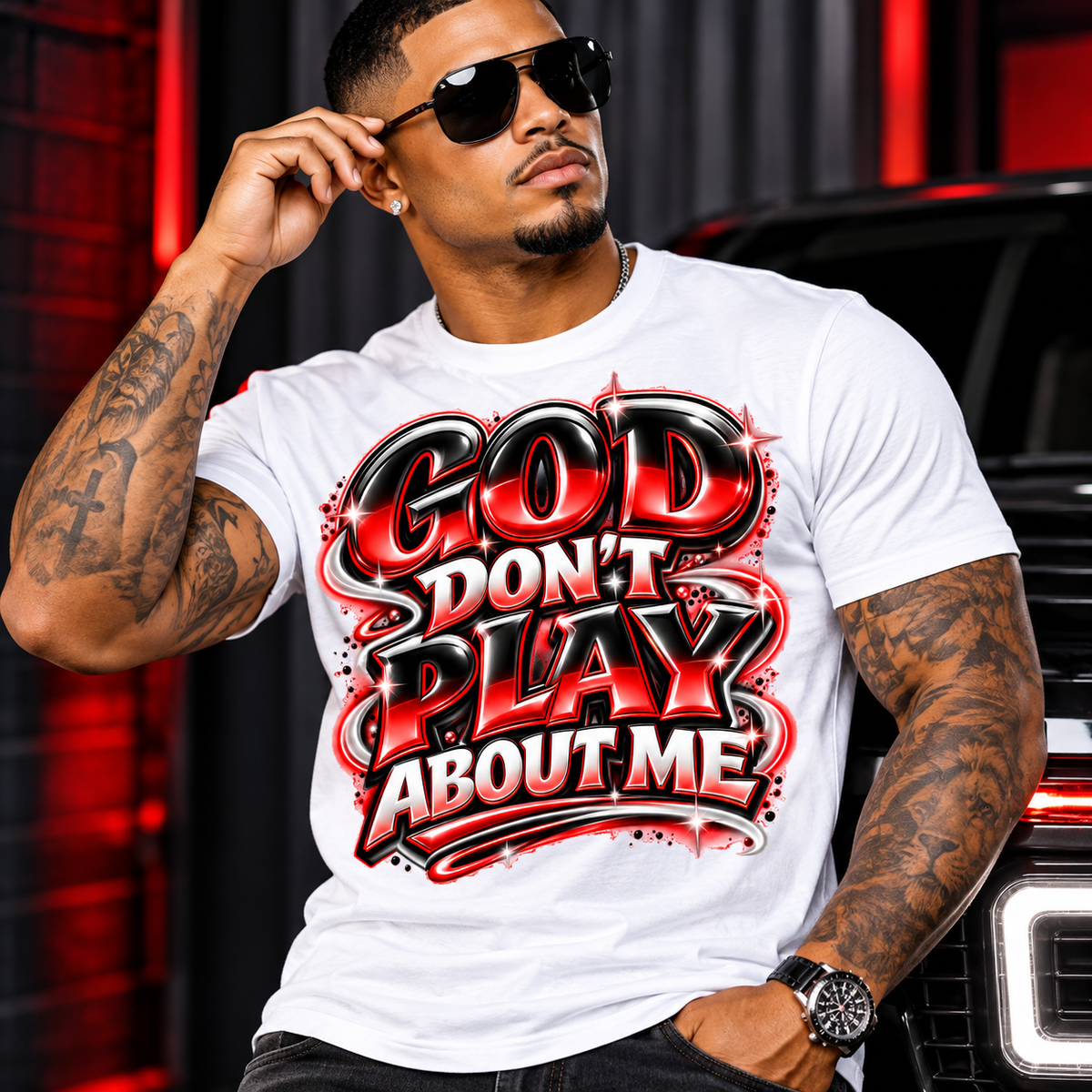 God Don't Play About Me PNG, Faith Statement Graphic for Shirts Sublimation Design