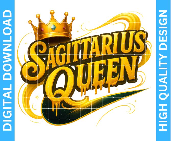 ♐ Sagittarius Queen Birthday PNG | High Quality Sublimation & DTF/DTG Design | Transparent Background | Digital Download by Digital Kreative Favors