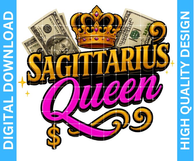 ♐ Sagittarius Queen Birthday PNG | High Quality Sublimation & DTF/DTG Design | Transparent Background | Digital Download by Digital Kreative Favors