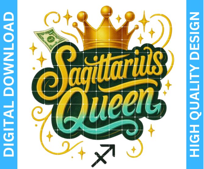 ♐ Sagittarius Queen Birthday PNG | High Quality Sublimation & DTF/DTG Design | Transparent Background | Digital Download by Digital Kreative Favors