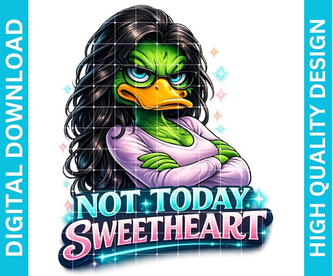 Not Today Sweetheart PNG, Funny Sarcastic Quote Graphic for Shirts Sublimation Design