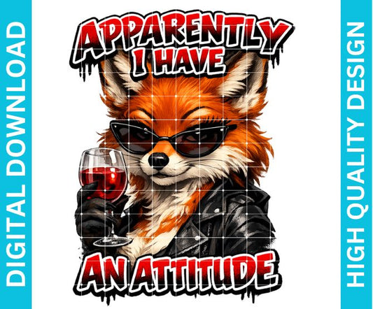 Apparently I Have Attitude PNG, Funny Sarcastic Quote Graphic for Shirts Sublimation
