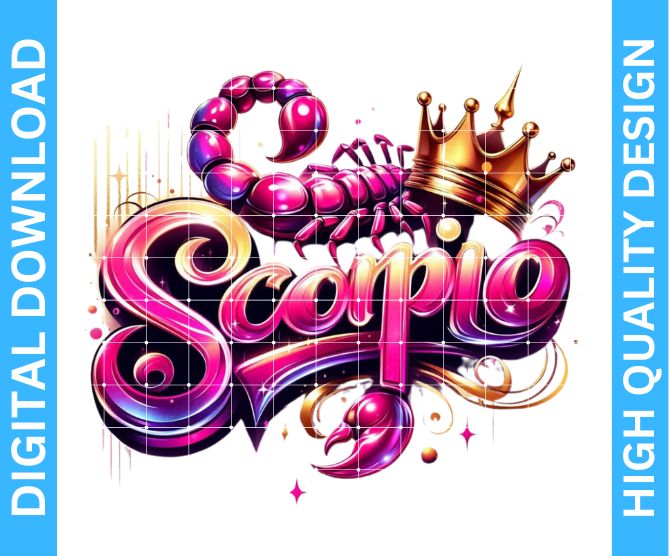 ♏ Scorpio Birthday PNG Design — High Quality Digital Download for Crafters