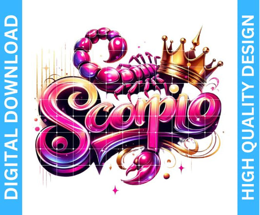 ♏ Scorpio Birthday PNG Design — High Quality Digital Download for Crafters