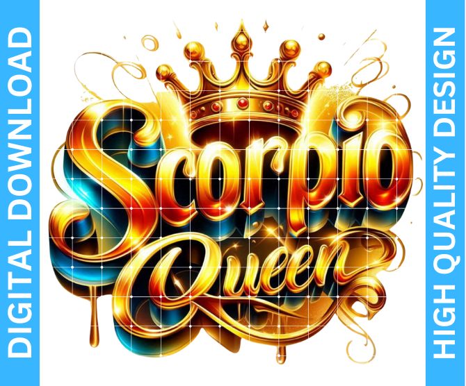 ♏ Scorpio Queen Birthday PNG Design — High Quality Digital Download for Crafters