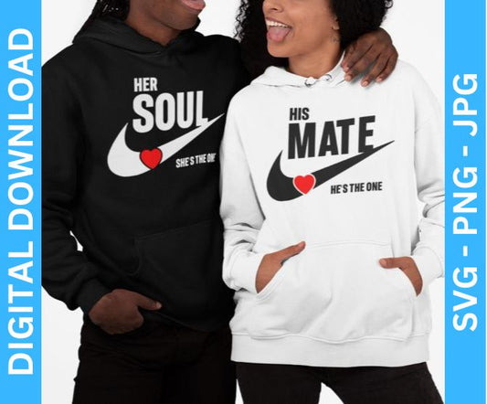 Soulmate Couples Valentines SVG & PNG – High Quality Designs : Perfect for Shirts, Weddings, Valentine's, and Love Themes