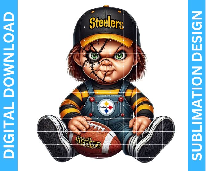 Steelers Doll Football Mascot Sublimation Design