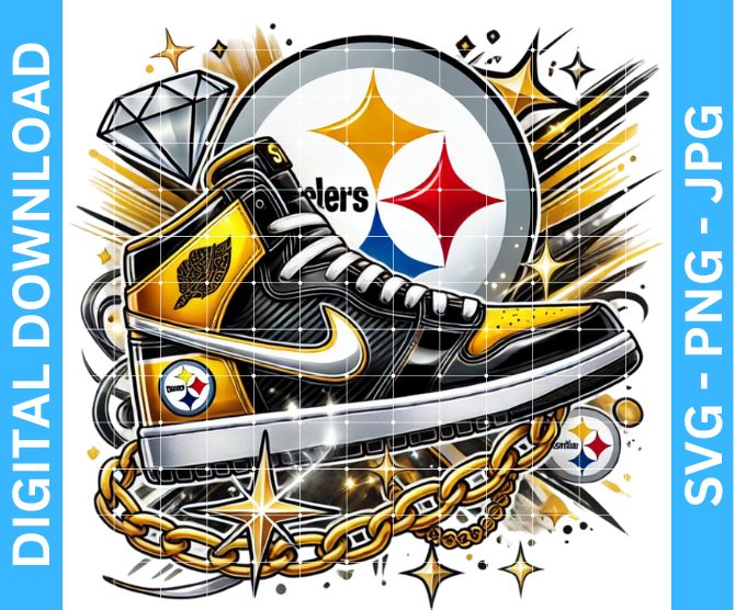 Steelers Football Mascot Sublimation Design