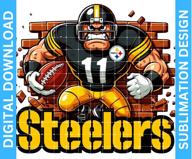 Steelers Football Mascot Sublimation Design