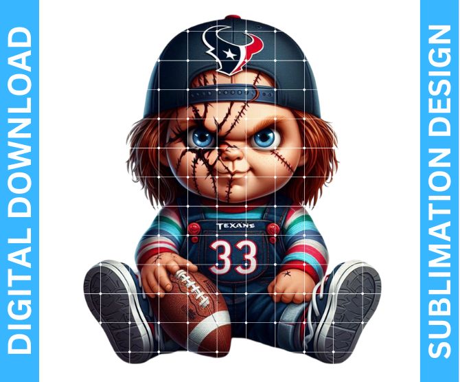 Texans Doll Football Mascot Sublimation Design