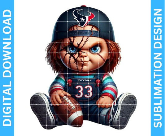 Texans Doll Football Mascot Sublimation Design