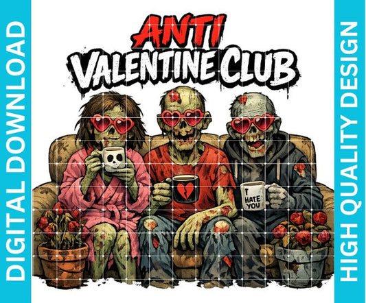 Anti Valentines PNG Graphic, Funny Sarcastic Humor Design for Shirts Sublimation Print