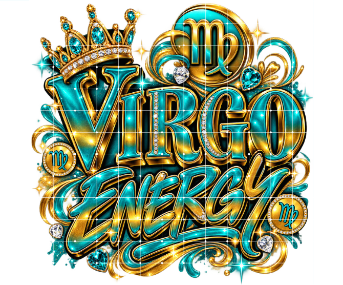 Virgo Energy PNG, Zodiac Birthday Design, Astrology Queen Graphic, Sublimation Download, Celestial Shirt Artwork
