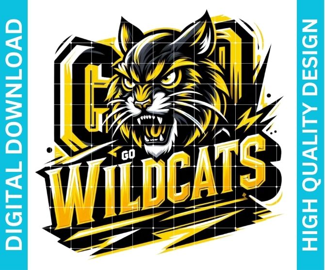 Wildcats Sports Mascot PNG | Fierce Wildcat Mascot Clipart | High Quality Team Spirit PNG | Sublimation Design | DTF DTG Printable | Instant Download